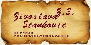 Živoslava Stanković vizit kartica